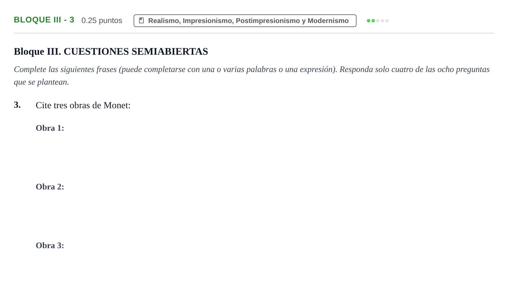 Enunciado: Bloque III - 3 · Fundamentos Artísticos PAU Murcia Extraordinaria 2023