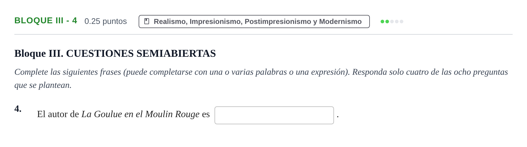 Enunciado: Bloque III - 4 · Fundamentos Artísticos PAU Murcia Extraordinaria 2023