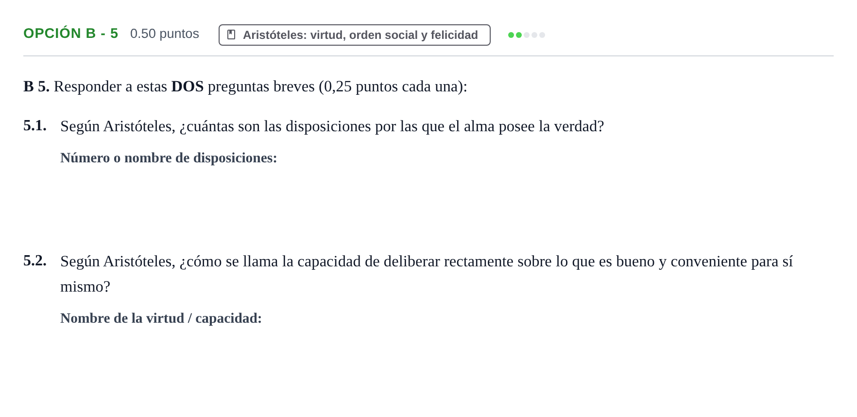 Enunciado: Opción B - 5 · Historia de la Filosofía PAU Murcia Extraordinaria 2023