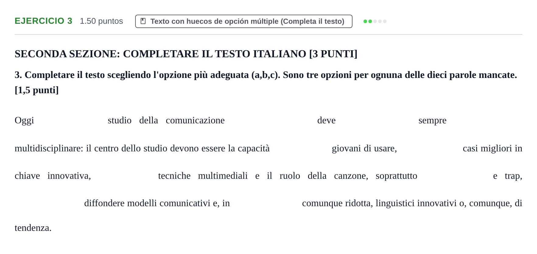 Enunciado: Problema 3 · Italiano PAU Murcia Extraordinaria 2023