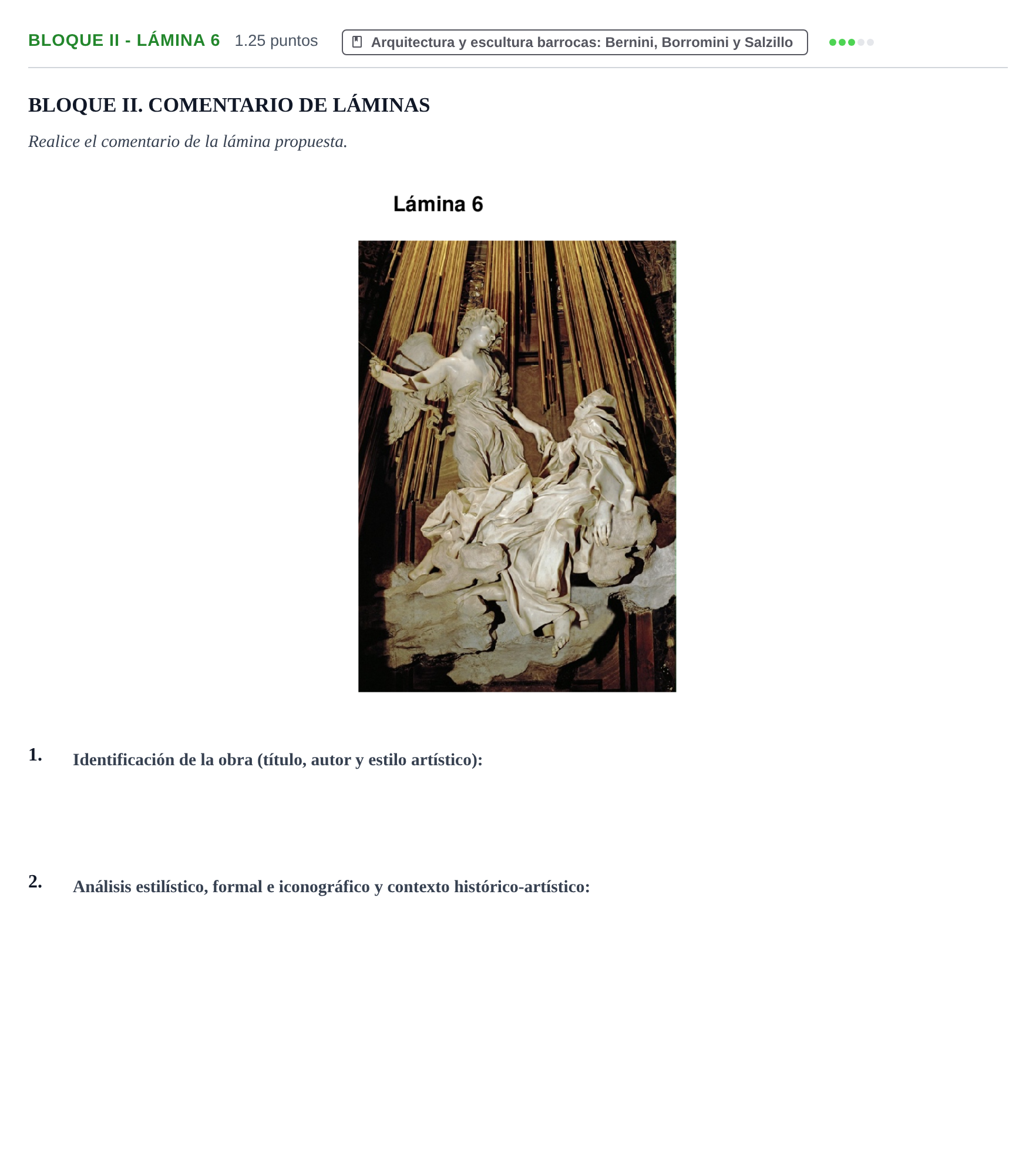 Enunciado: Bloque II - Lámina 6 · Historia del Arte PAU Murcia Extraordinaria 2023