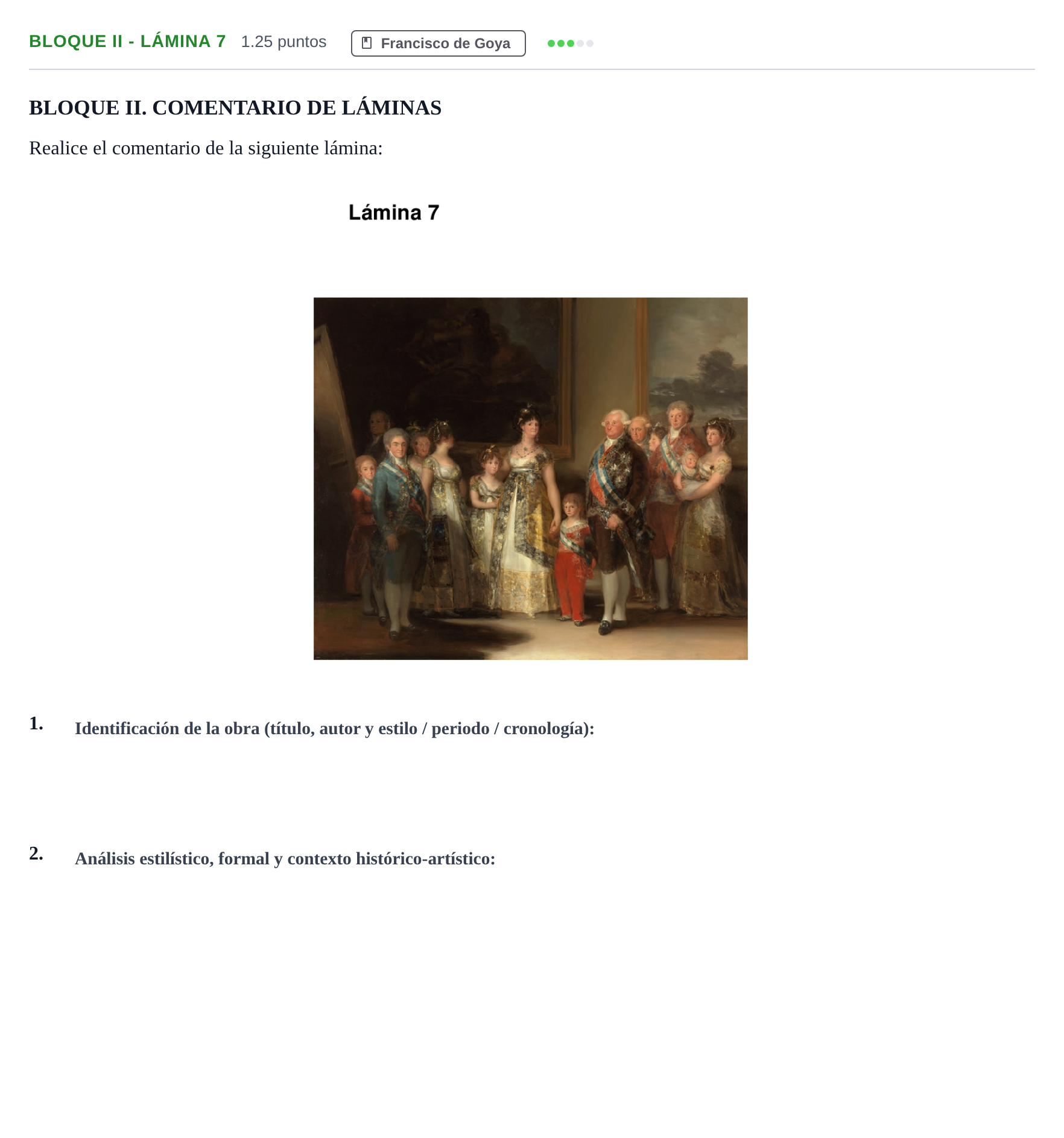 Enunciado: Bloque II - Lámina 7 · Historia del Arte PAU Murcia Extraordinaria 2023