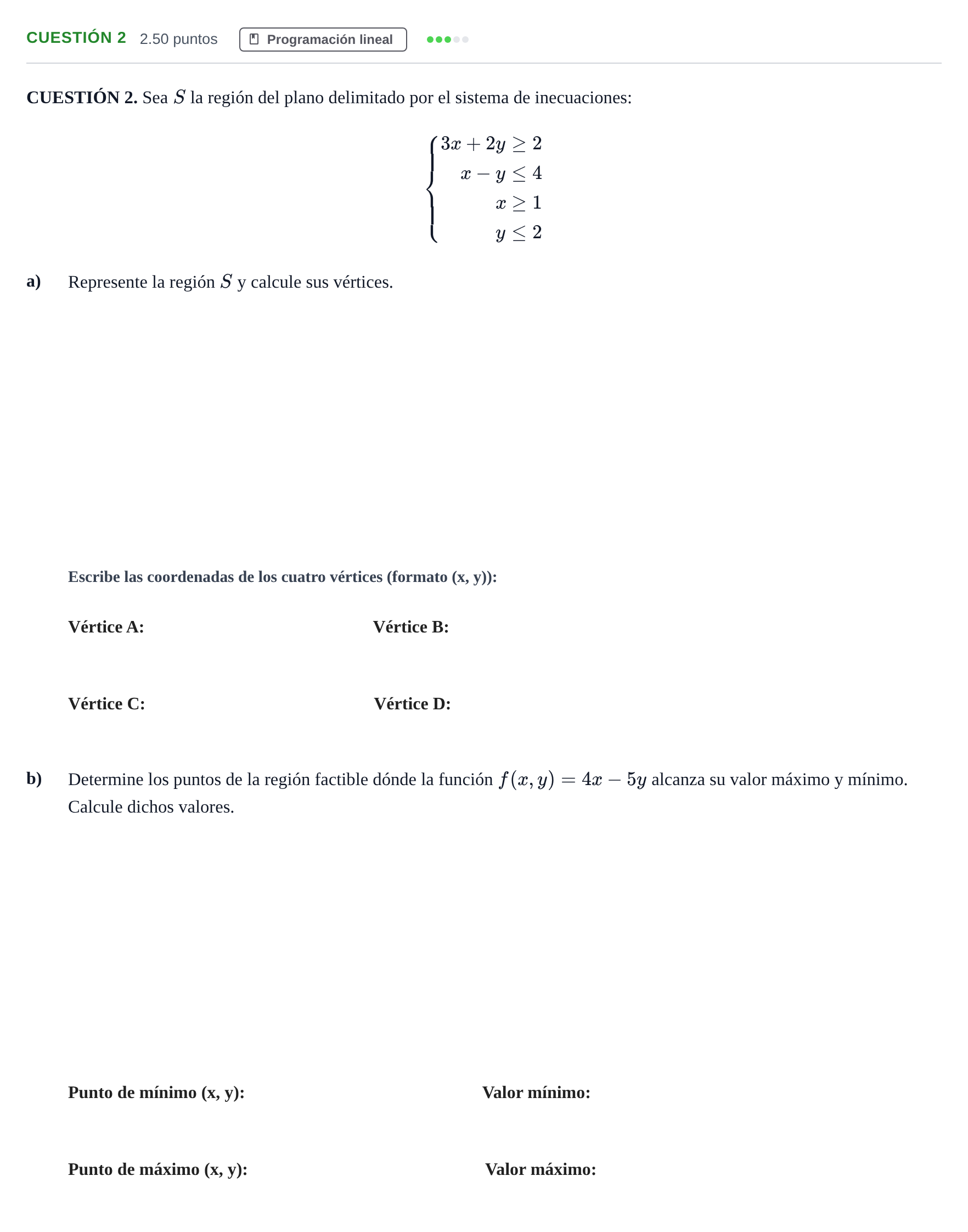 Enunciado: Cuestión 2 · Matemáticas aplicadas a las Ciencias Sociales II PAU Murcia Extraordinaria 2023
