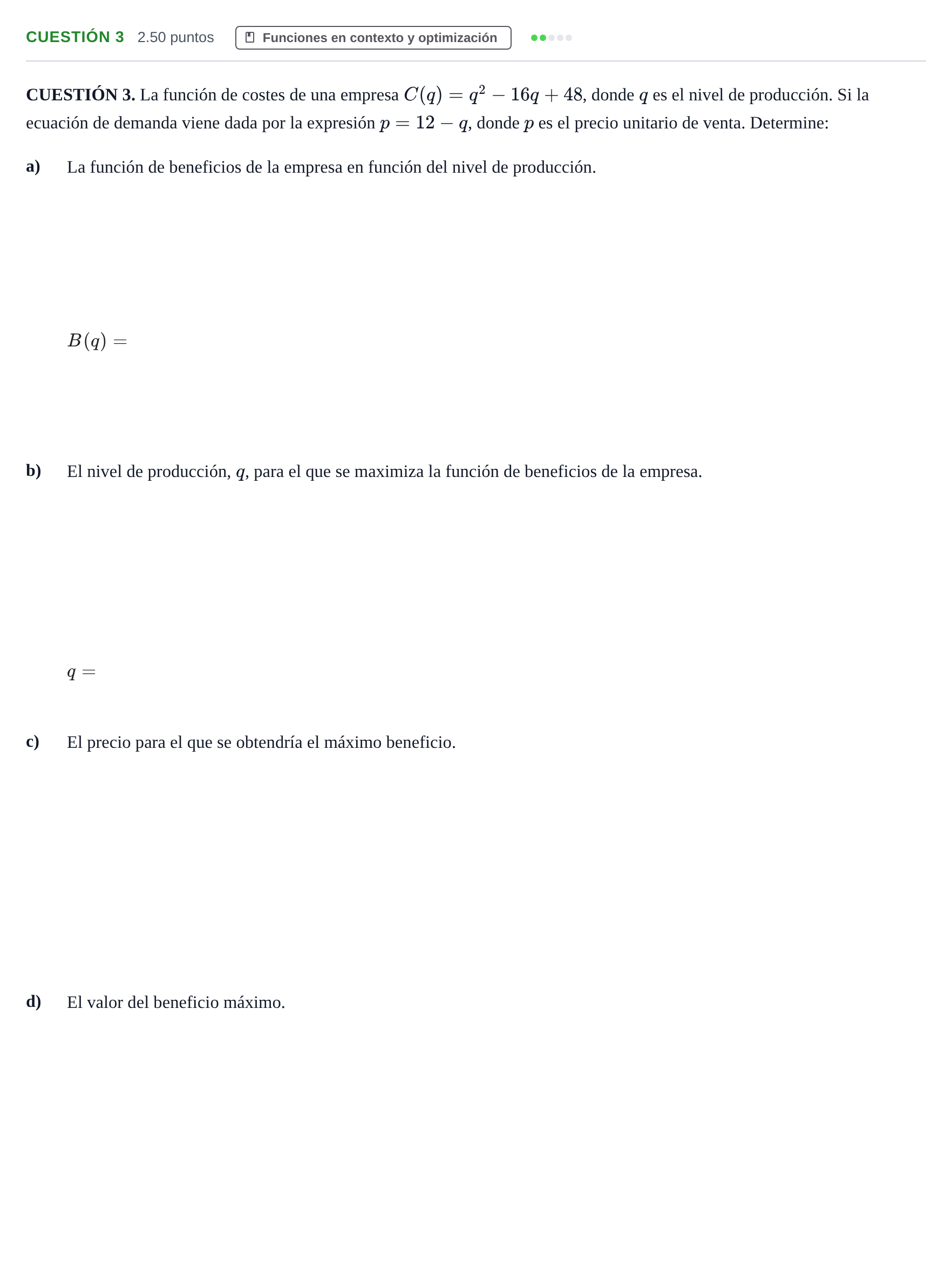 Enunciado: Cuestión 3 · Matemáticas aplicadas a las Ciencias Sociales II PAU Murcia Extraordinaria 2023