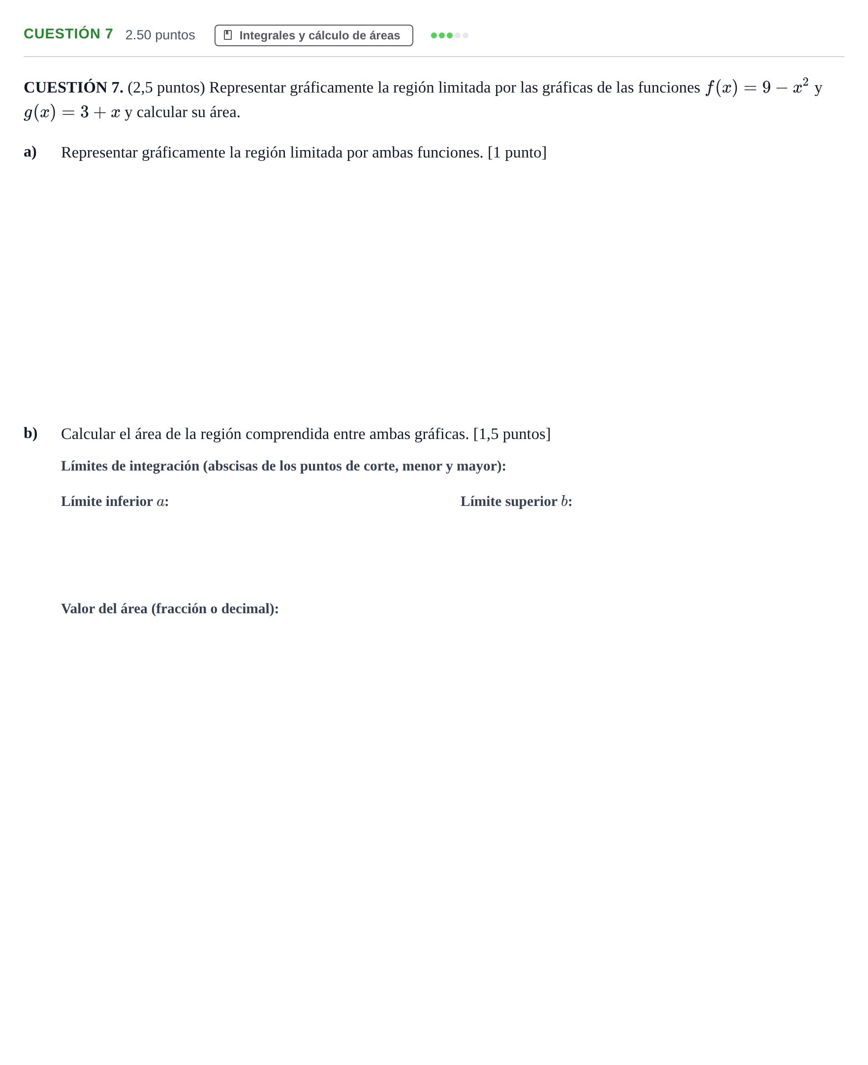 Enunciado: Cuestión 7 · Matemáticas aplicadas a las Ciencias Sociales II PAU Murcia Extraordinaria 2023