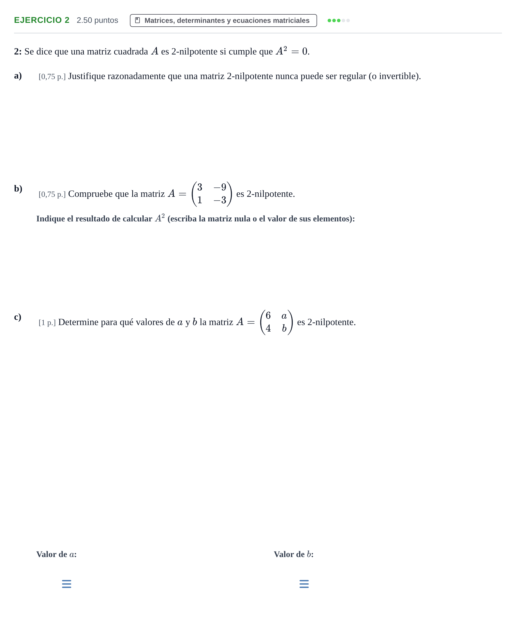Enunciado: Problema 2 · Matemáticas II PAU Murcia Extraordinaria 2023