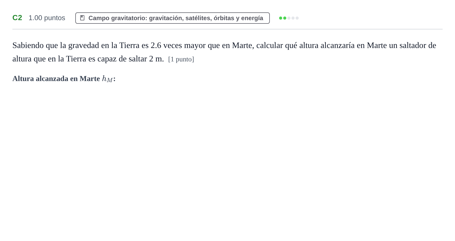 Enunciado: Ejercicio C2 · Física PAU Murcia Ordinaria 2022