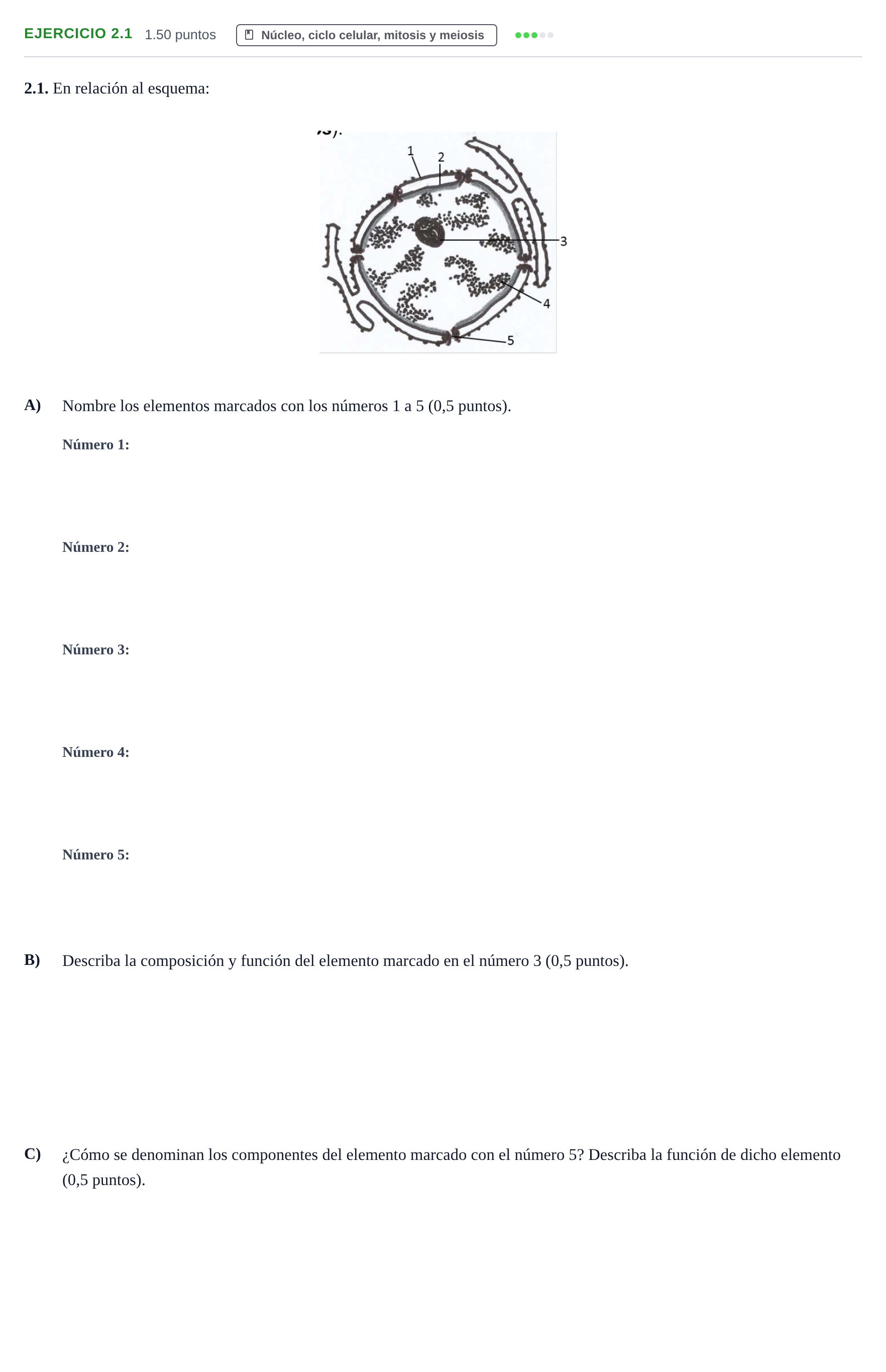 Enunciado: Ejercicio 2.1 · Biología PAU Murcia Ordinaria 2022