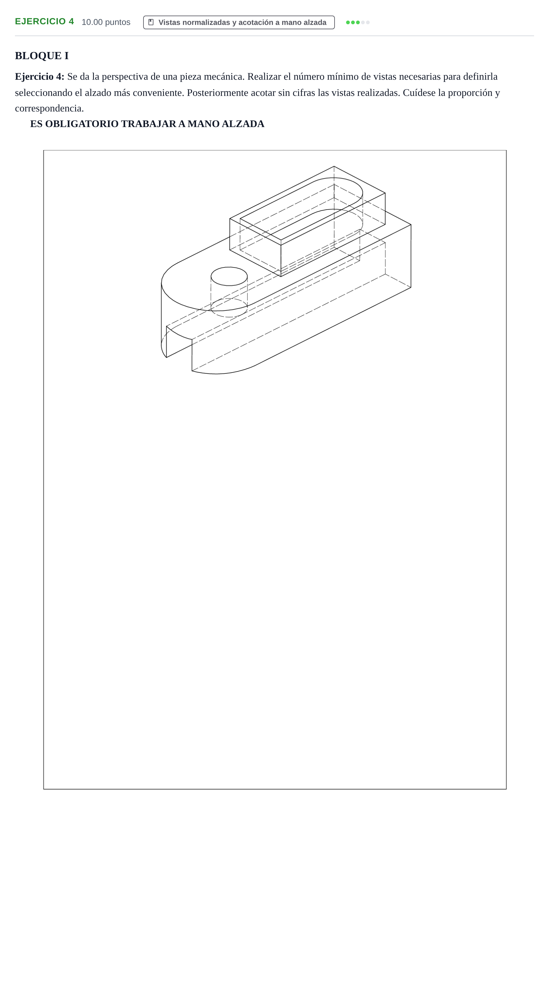Enunciado: Ejercicio 4 · Dibujo técnico II PAU Murcia Ordinaria 2022