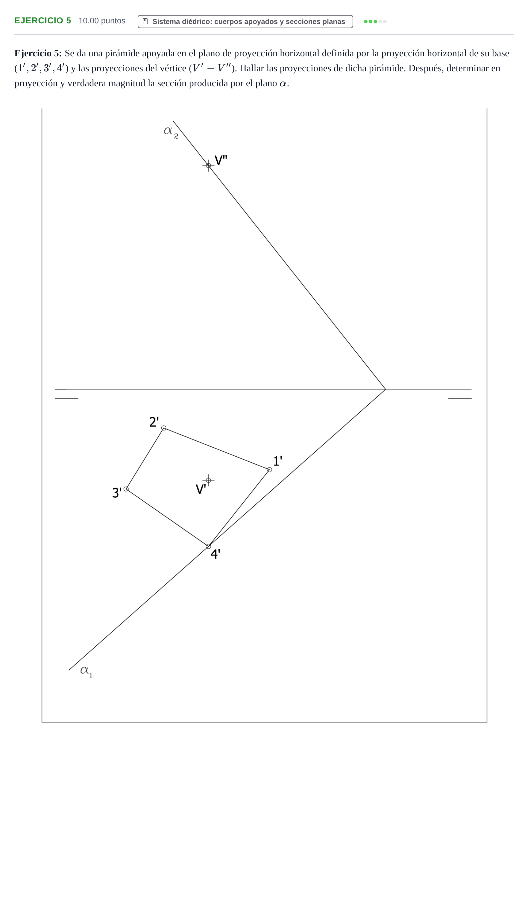 Enunciado: Ejercicio 5 · Dibujo técnico II PAU Murcia Ordinaria 2022