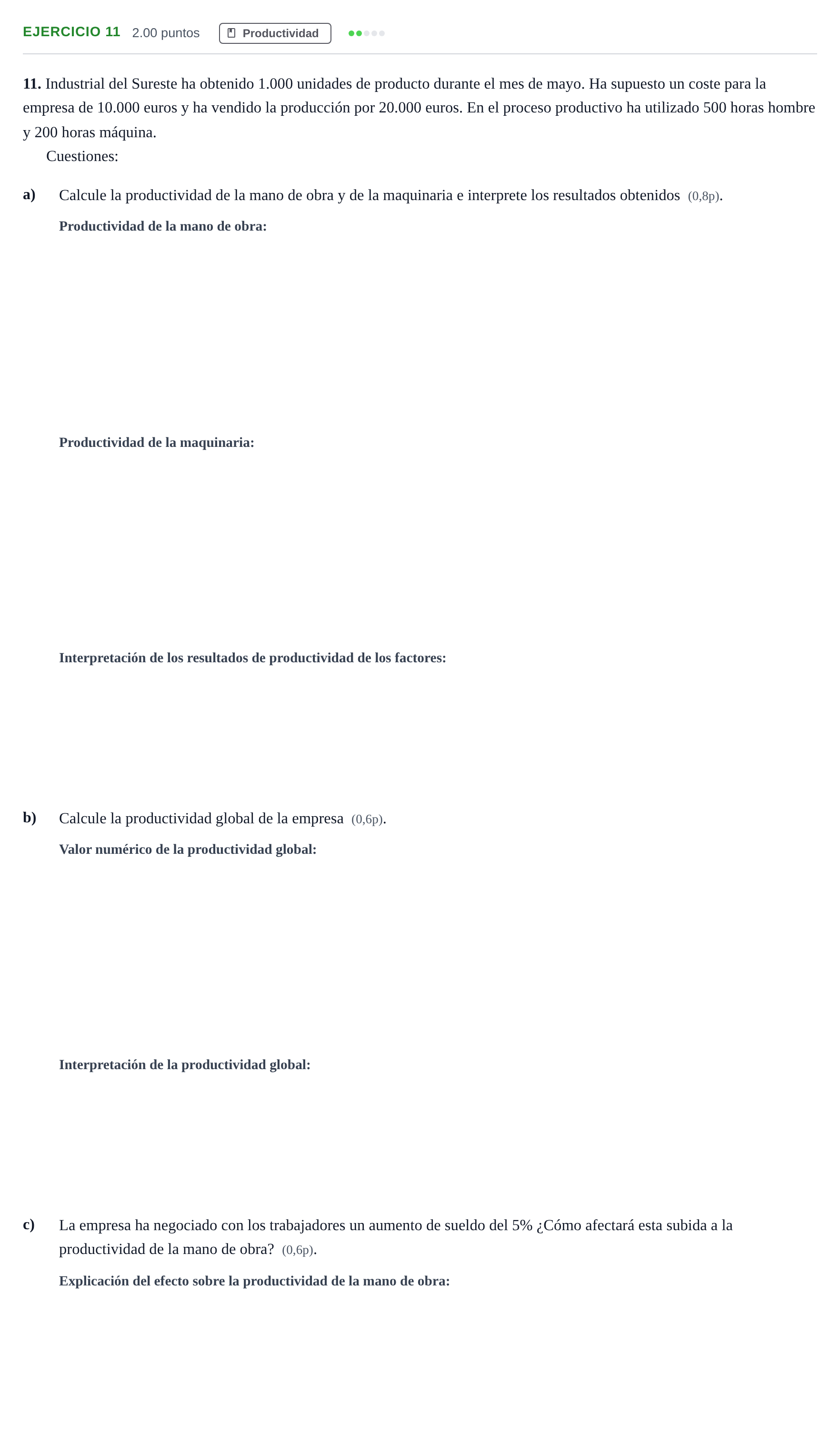 Enunciado: Problema 11 · Empresa y Diseño de Modelos de Negocio PAU Murcia Ordinaria 2022