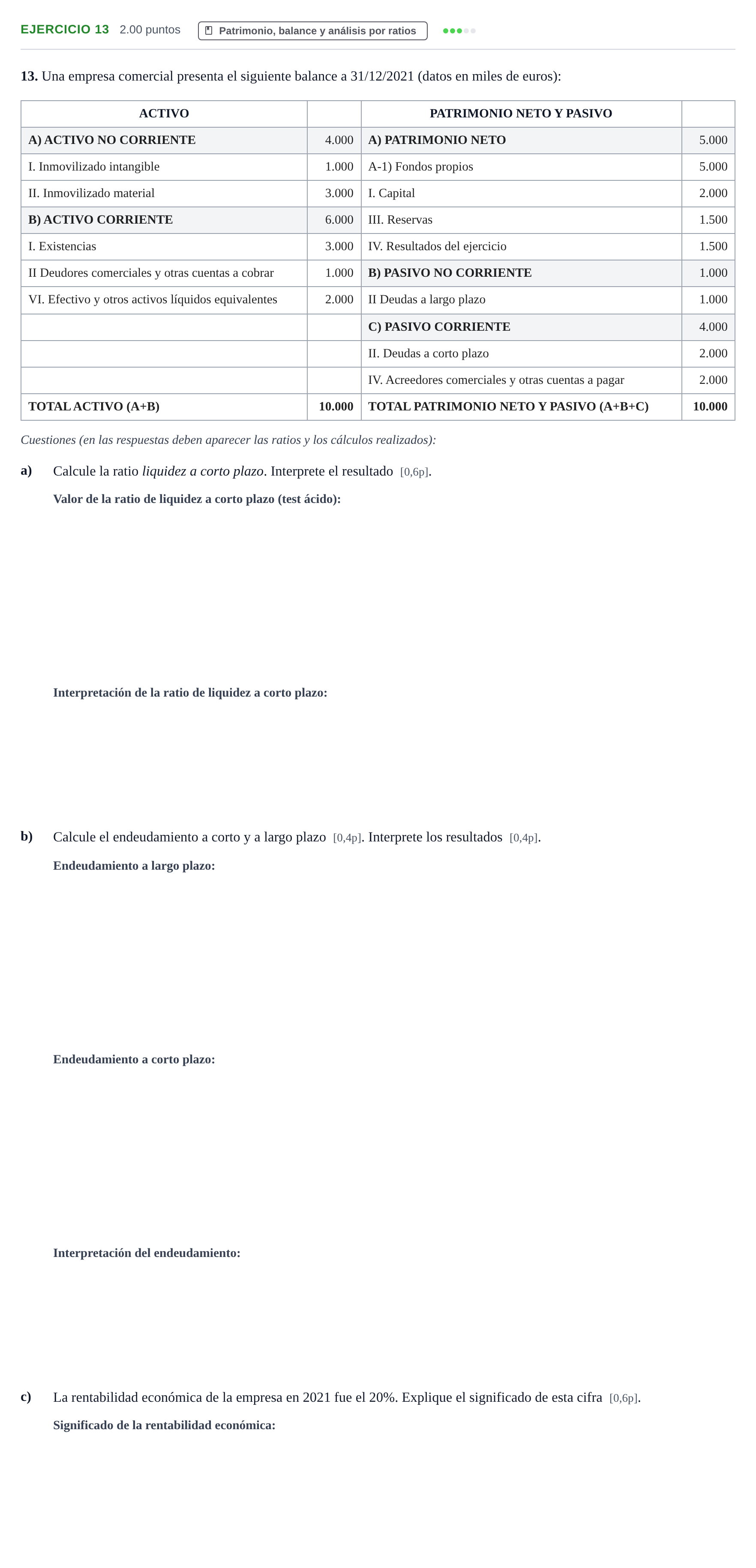 Enunciado: Problema 13 · Empresa y Diseño de Modelos de Negocio PAU Murcia Ordinaria 2022