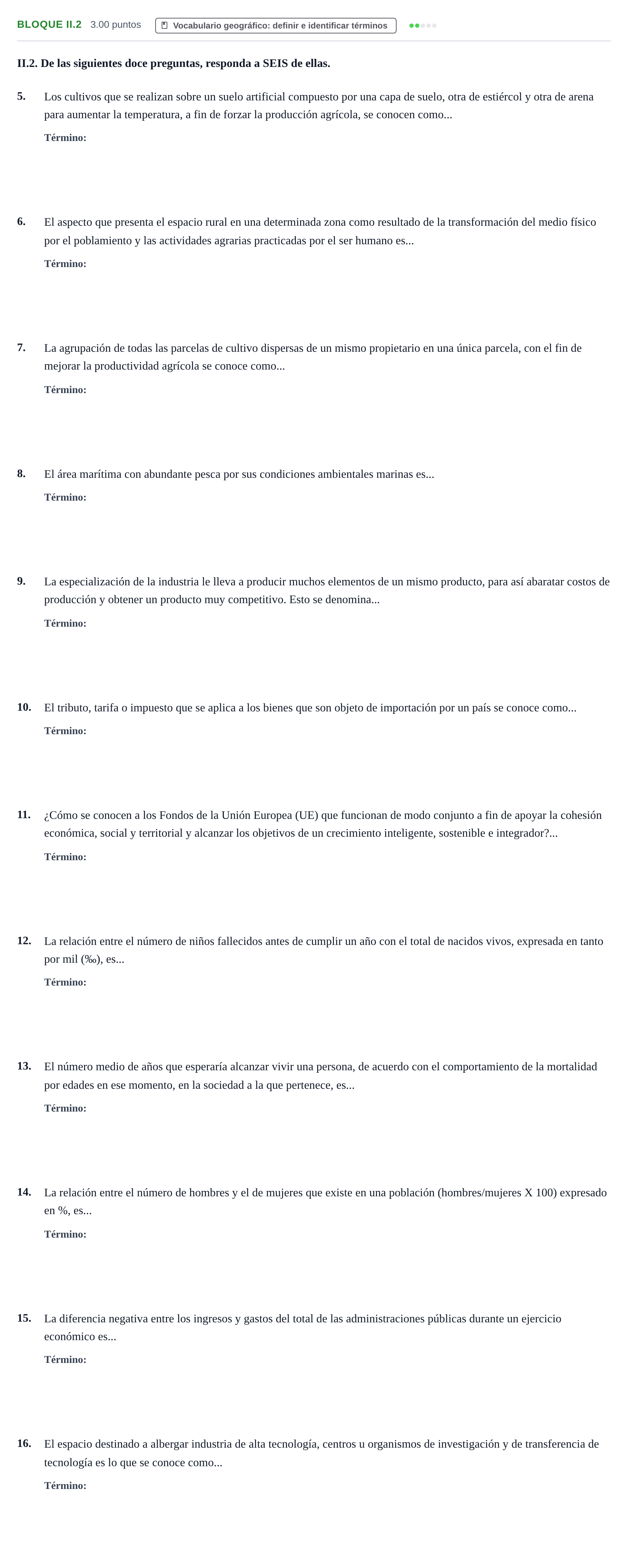 Enunciado: Bloque II.2 · Geografía PAU Murcia Ordinaria 2022