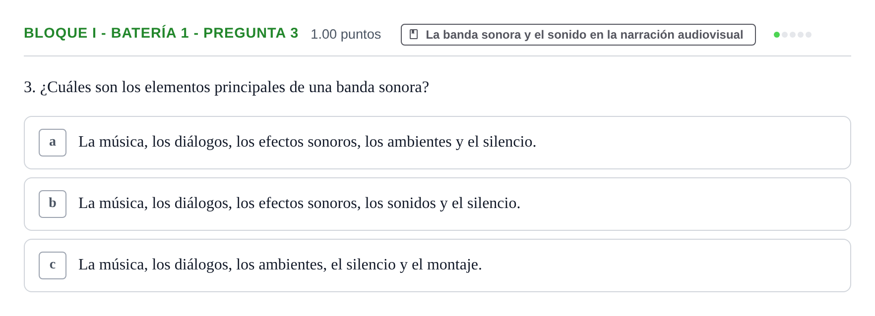 Enunciado: Bloque I - Batería 1 - Pregunta 3 · Cultura Audiovisual II PAU Murcia Ordinaria 2022