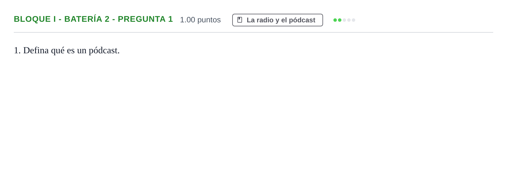 Enunciado: Bloque I - Batería 2 - Pregunta 1 · Cultura Audiovisual II PAU Murcia Ordinaria 2022