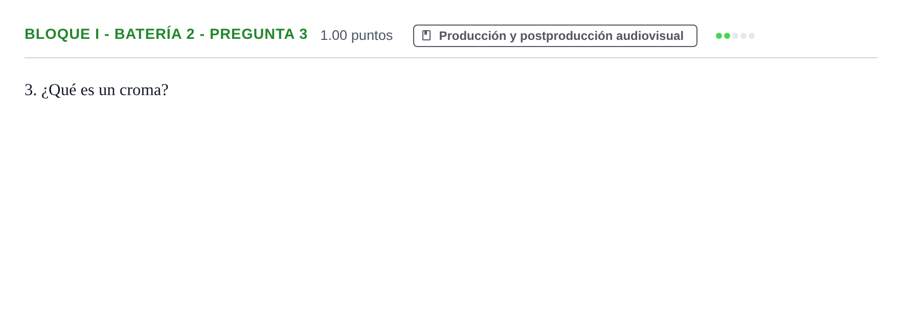 Enunciado: Bloque I - Batería 2 - Pregunta 3 · Cultura Audiovisual II PAU Murcia Ordinaria 2022