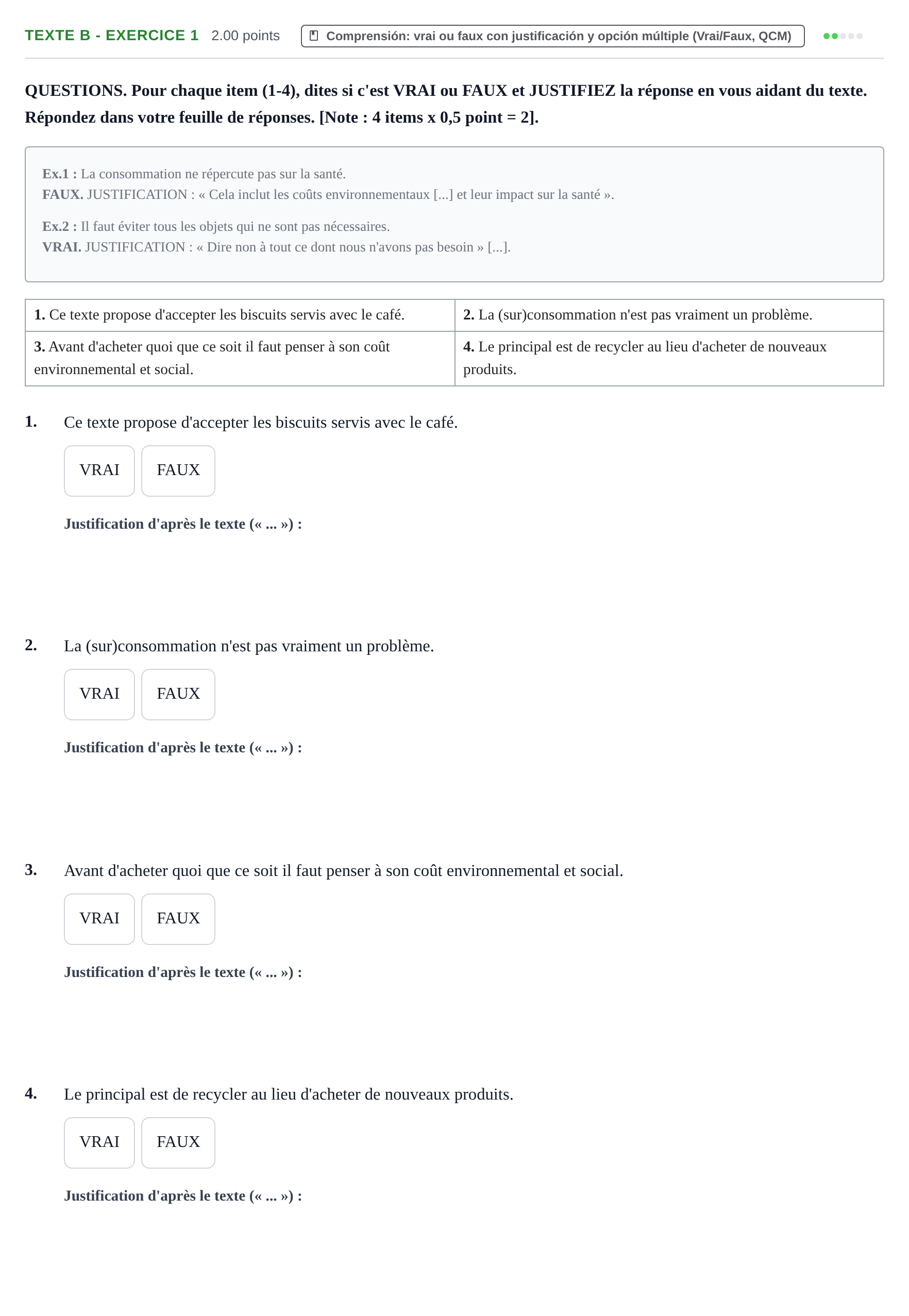 Enunciado: Ejercicio Texte B - Exercice 1 · Francés PAU Murcia Ordinaria 2022