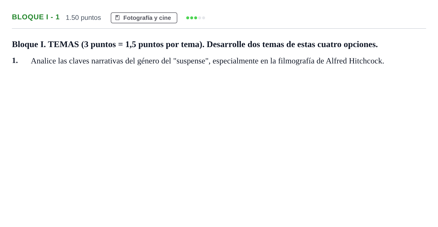 Enunciado: Bloque I - 1 · Fundamentos Artísticos PAU Murcia Ordinaria 2022