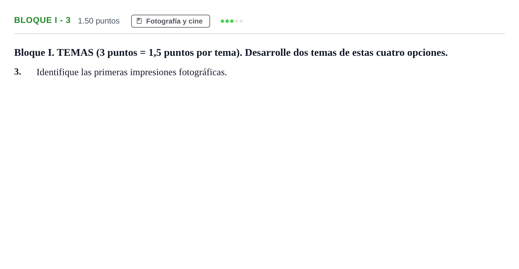 Enunciado: Bloque I - 3 · Fundamentos Artísticos PAU Murcia Ordinaria 2022