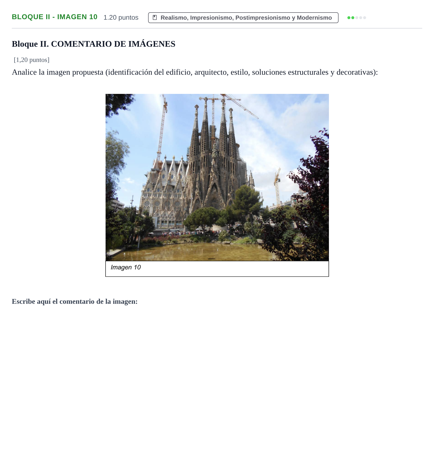 Enunciado: Bloque II - Imagen 10 · Fundamentos Artísticos PAU Murcia Ordinaria 2022