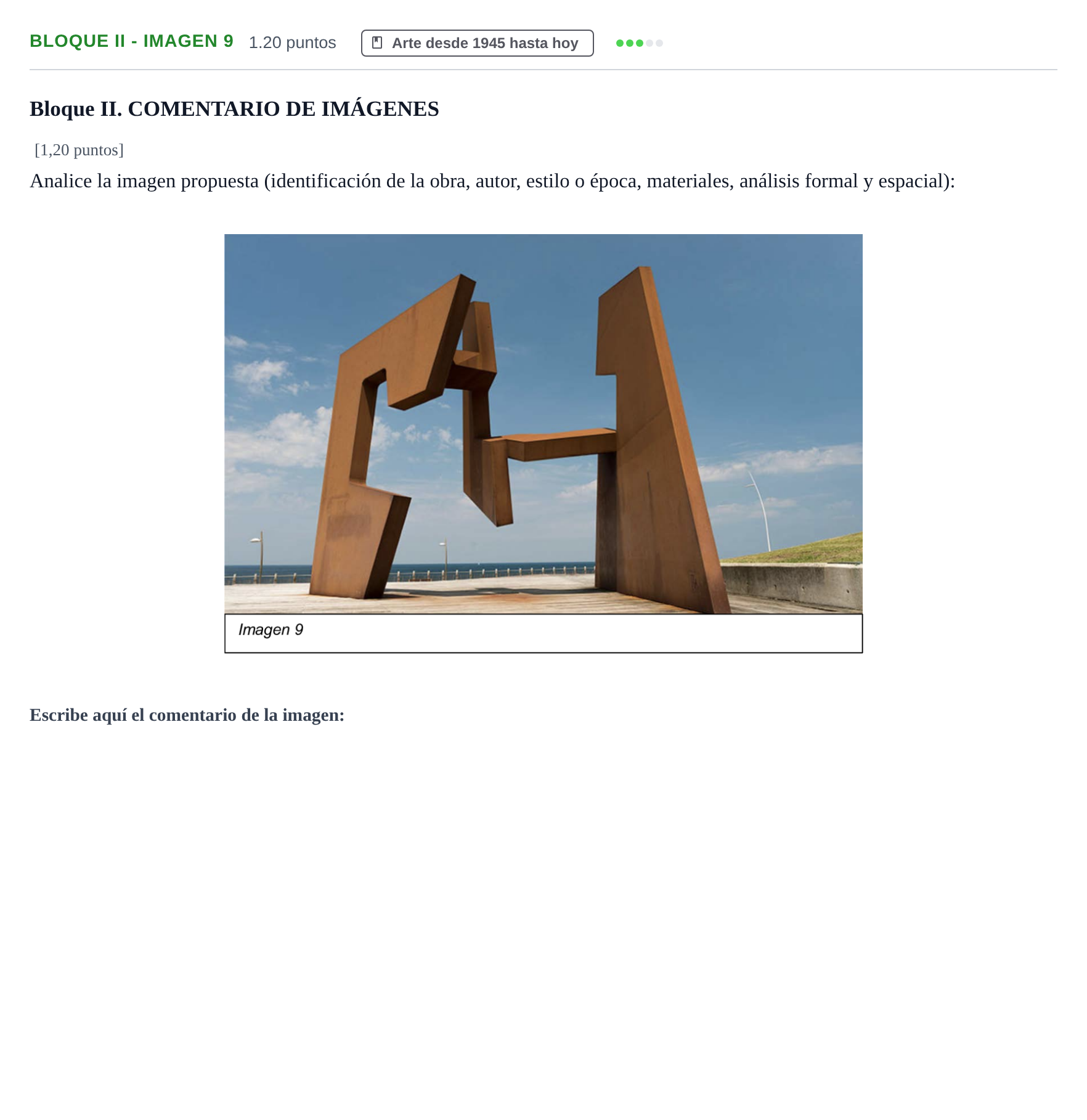 Enunciado: Bloque II - Imagen 9 · Fundamentos Artísticos PAU Murcia Ordinaria 2022