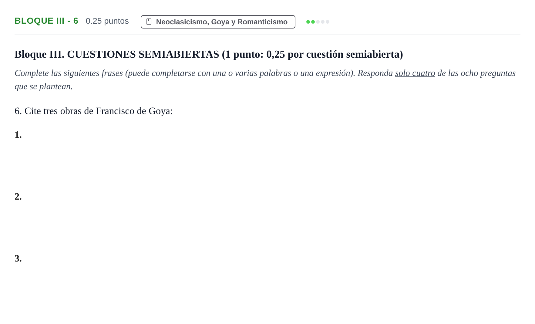Enunciado: Bloque III - 6 · Fundamentos Artísticos PAU Murcia Ordinaria 2022