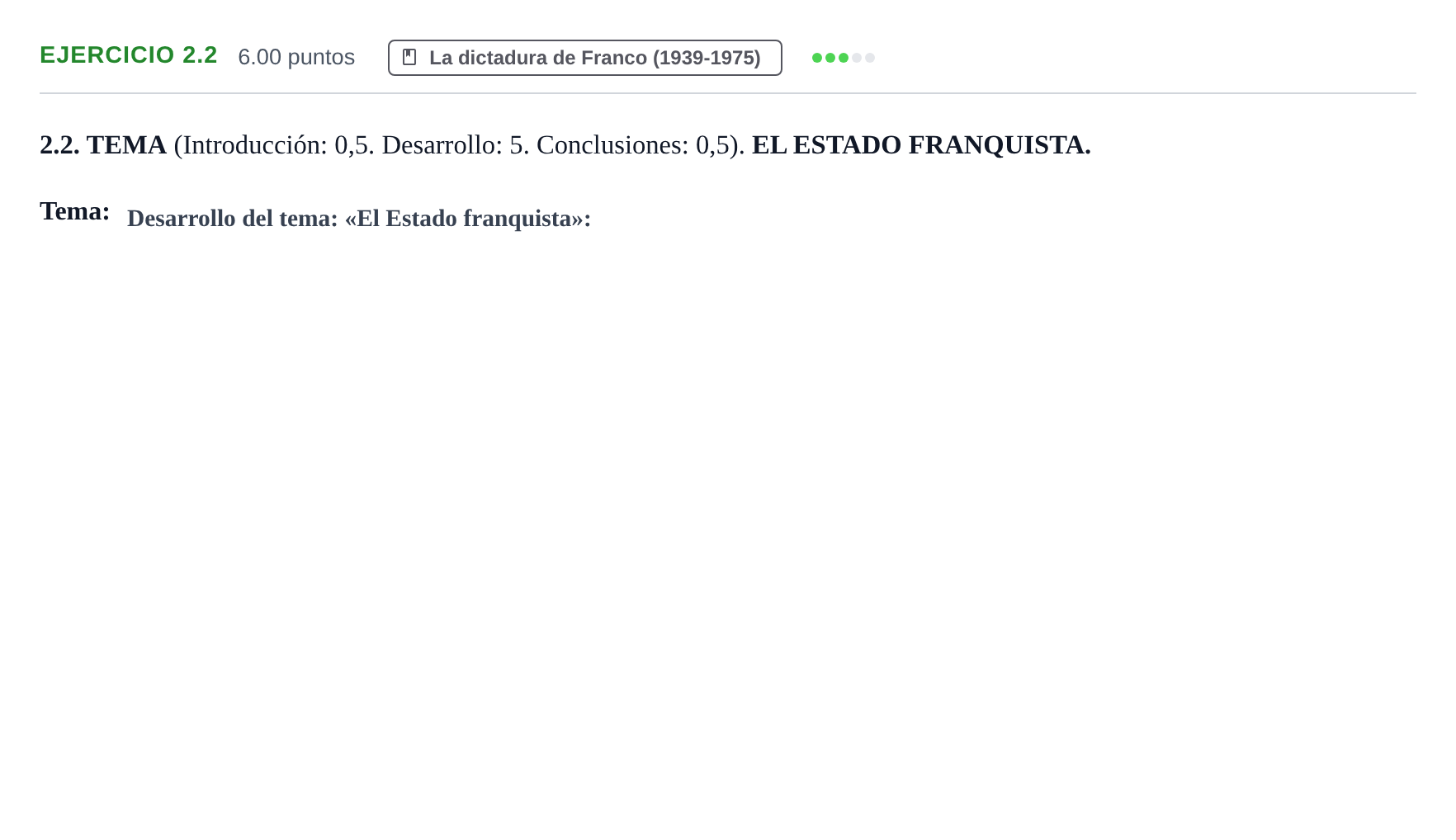 Enunciado: Ejercicio 2.2 · Historia de España PAU Murcia Ordinaria 2022