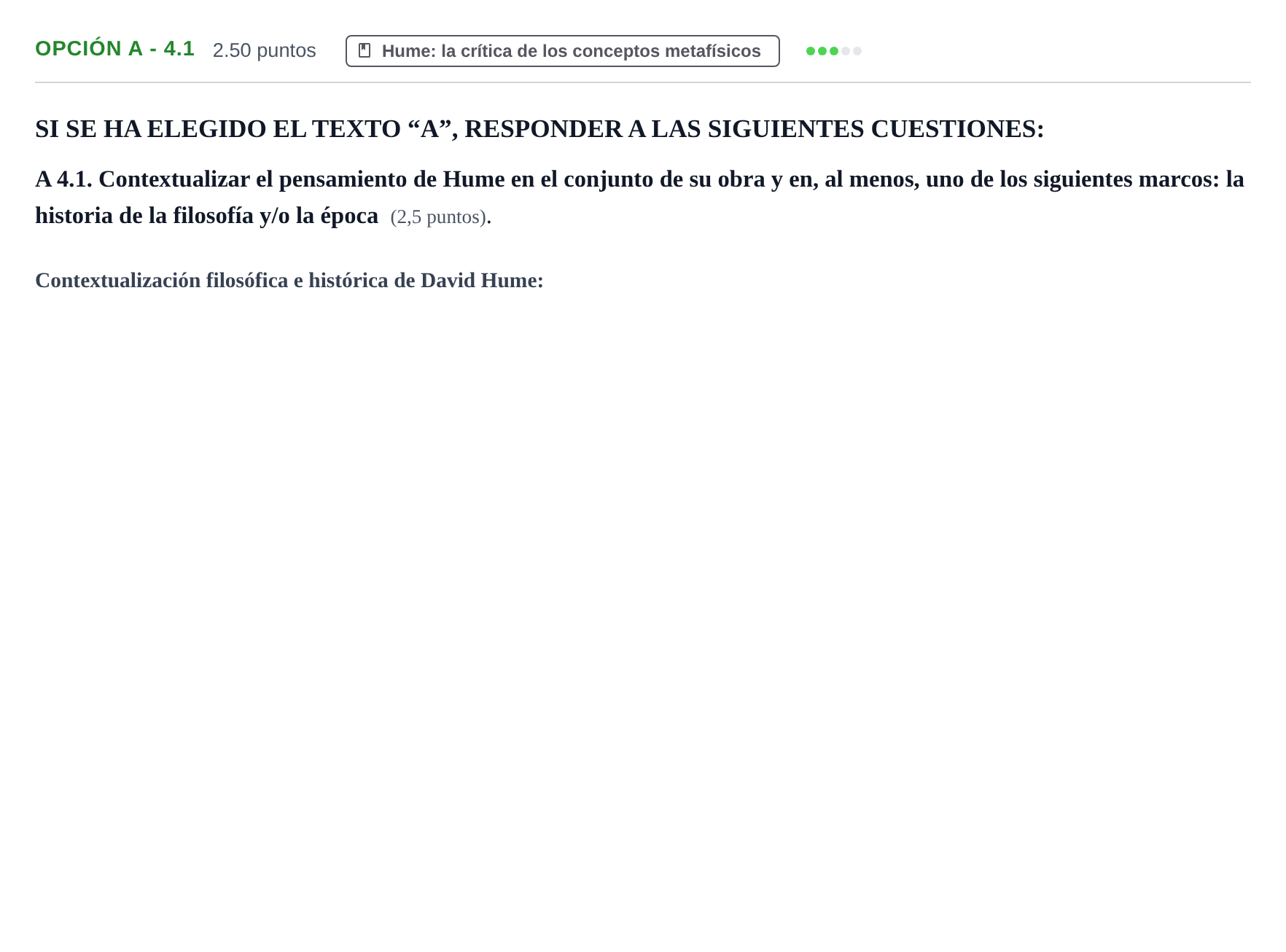 Enunciado: Opción A - 4.1 · Historia de la Filosofía PAU Murcia Ordinaria 2022