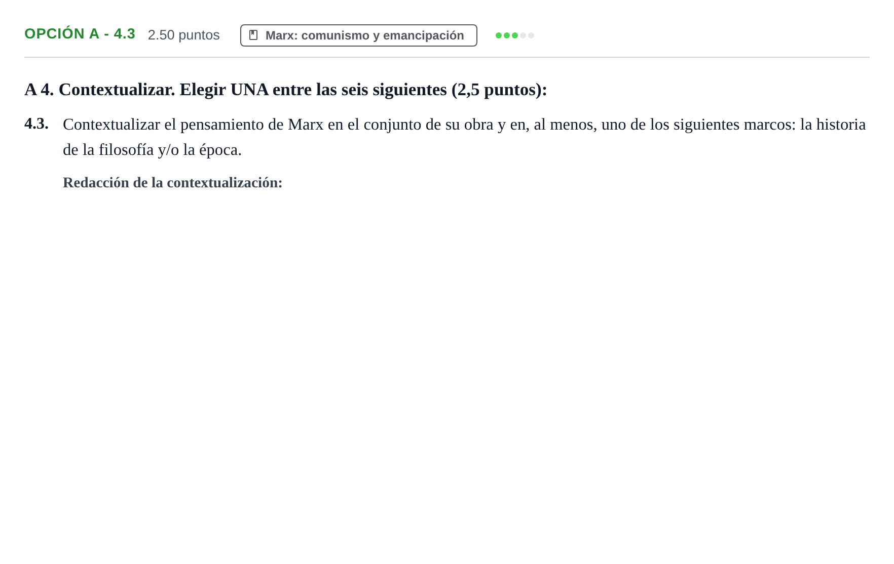 Enunciado: Opción A - 4.3 · Historia de la Filosofía PAU Murcia Ordinaria 2022
