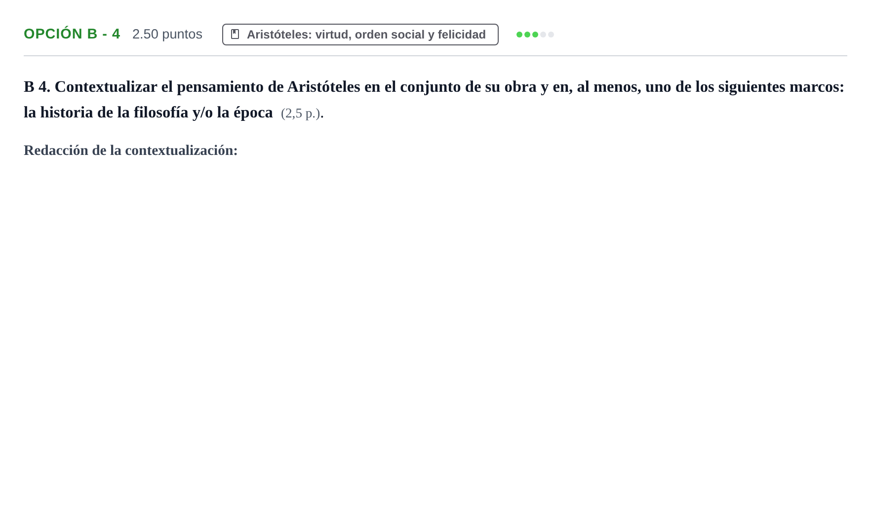 Enunciado: Opción B - 4 · Historia de la Filosofía PAU Murcia Ordinaria 2022