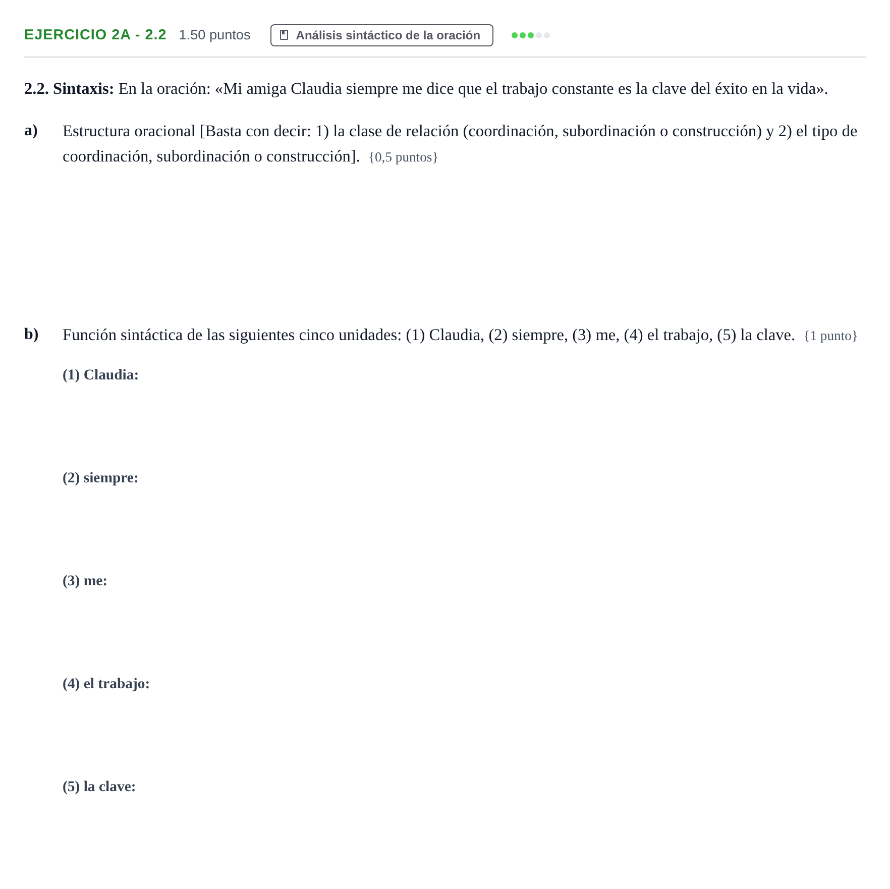 Enunciado: Ejercicio 2A - 2.2 · Lengua Castellana y Literatura II PAU Murcia Ordinaria 2022