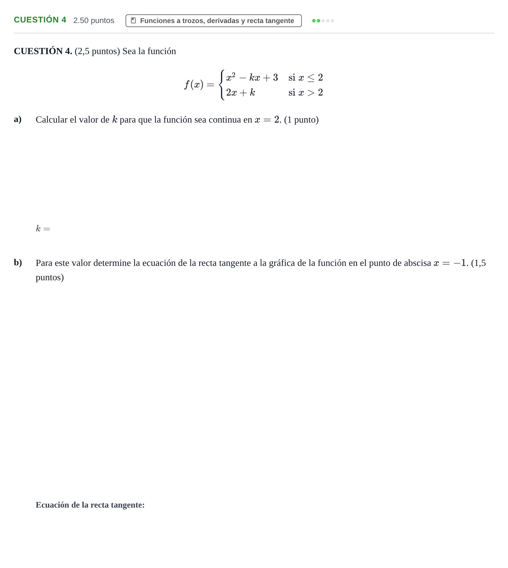Enunciado: CUESTIÓN 4 · Matemáticas aplicadas a las Ciencias Sociales II PAU Murcia Ordinaria 2022