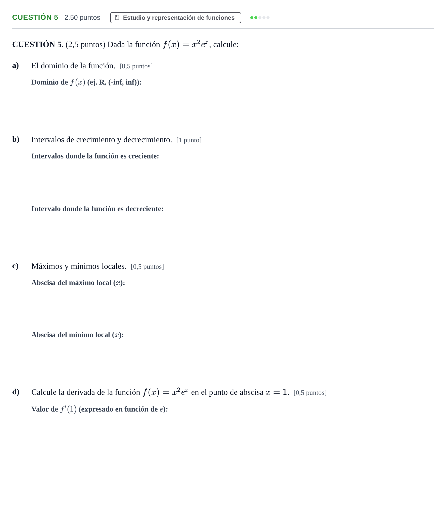 Enunciado: CUESTIÓN 5 · Matemáticas aplicadas a las Ciencias Sociales II PAU Murcia Ordinaria 2022