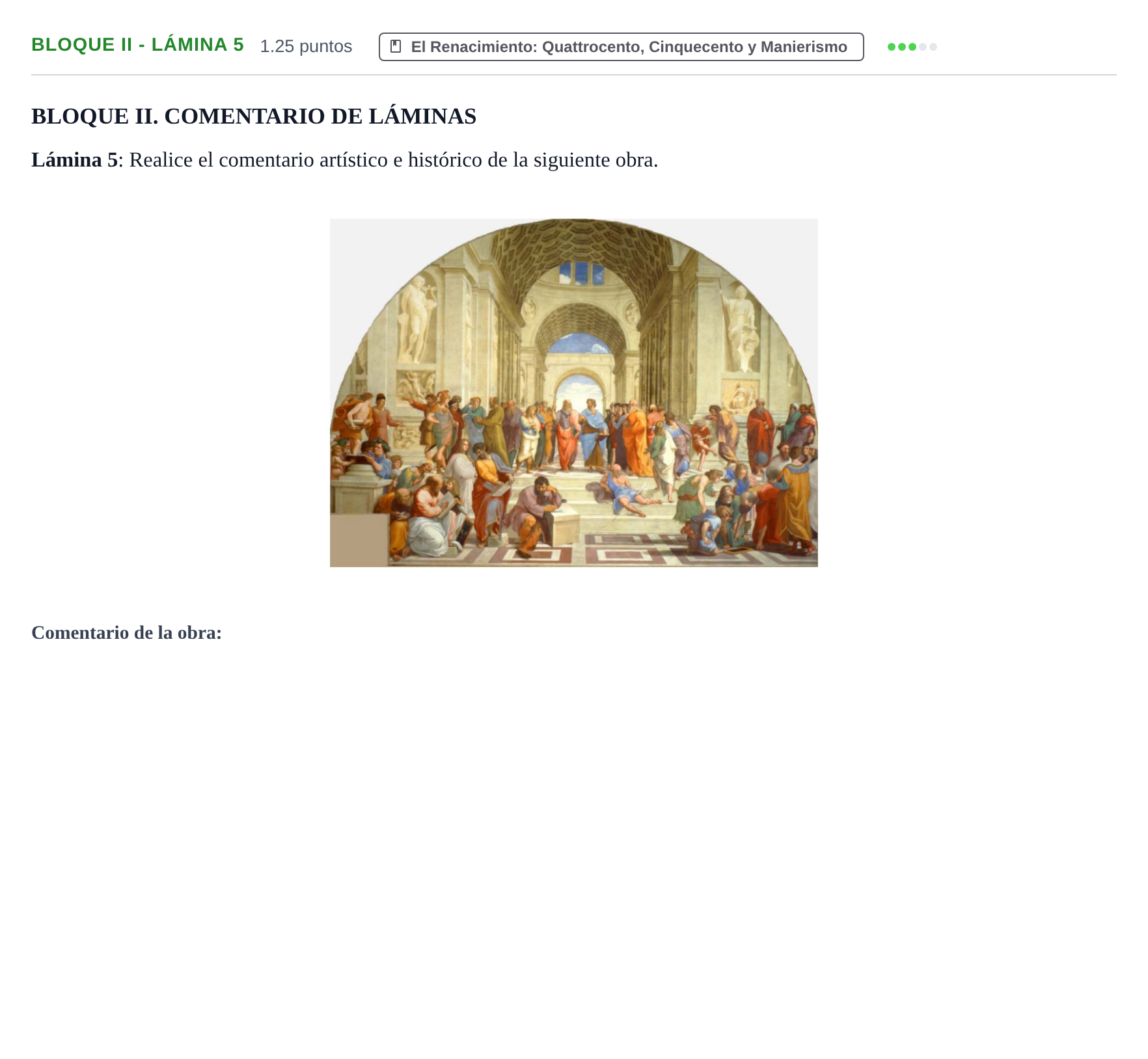 Enunciado: Bloque II - Lámina 5 · Historia del Arte PAU Murcia Ordinaria 2022
