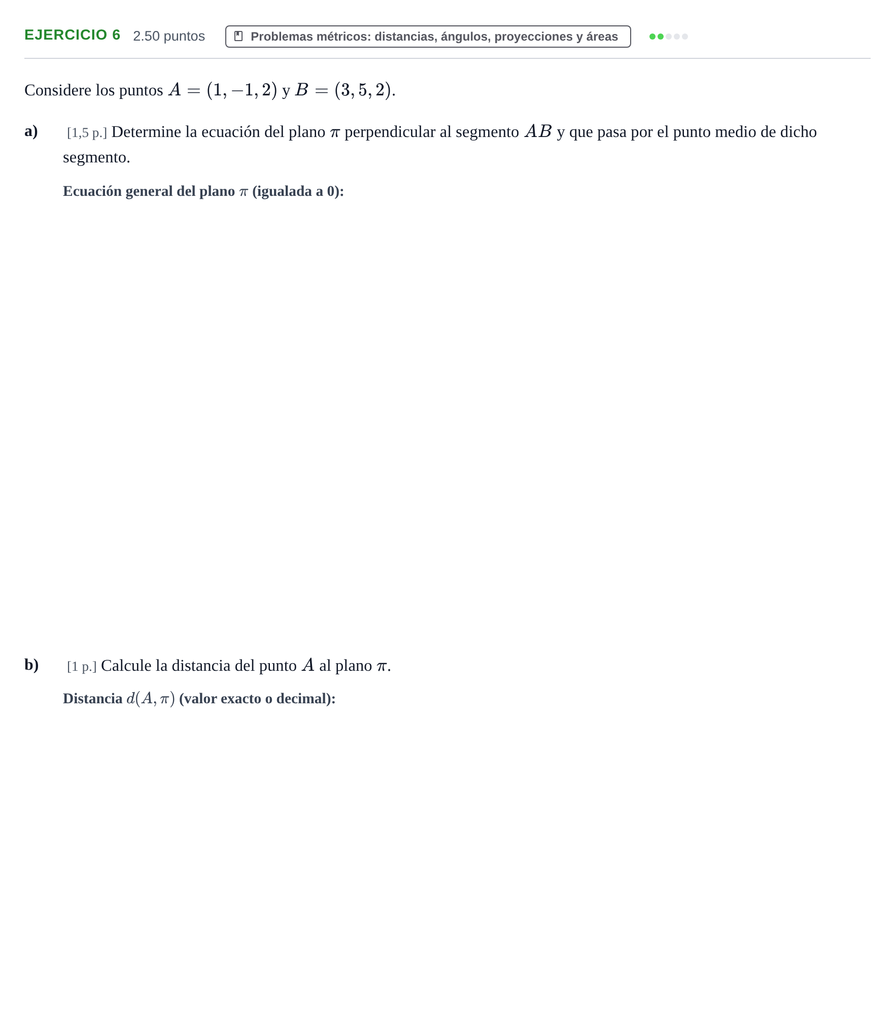 Enunciado: Problema 6 · Matemáticas II PAU Murcia Ordinaria 2022