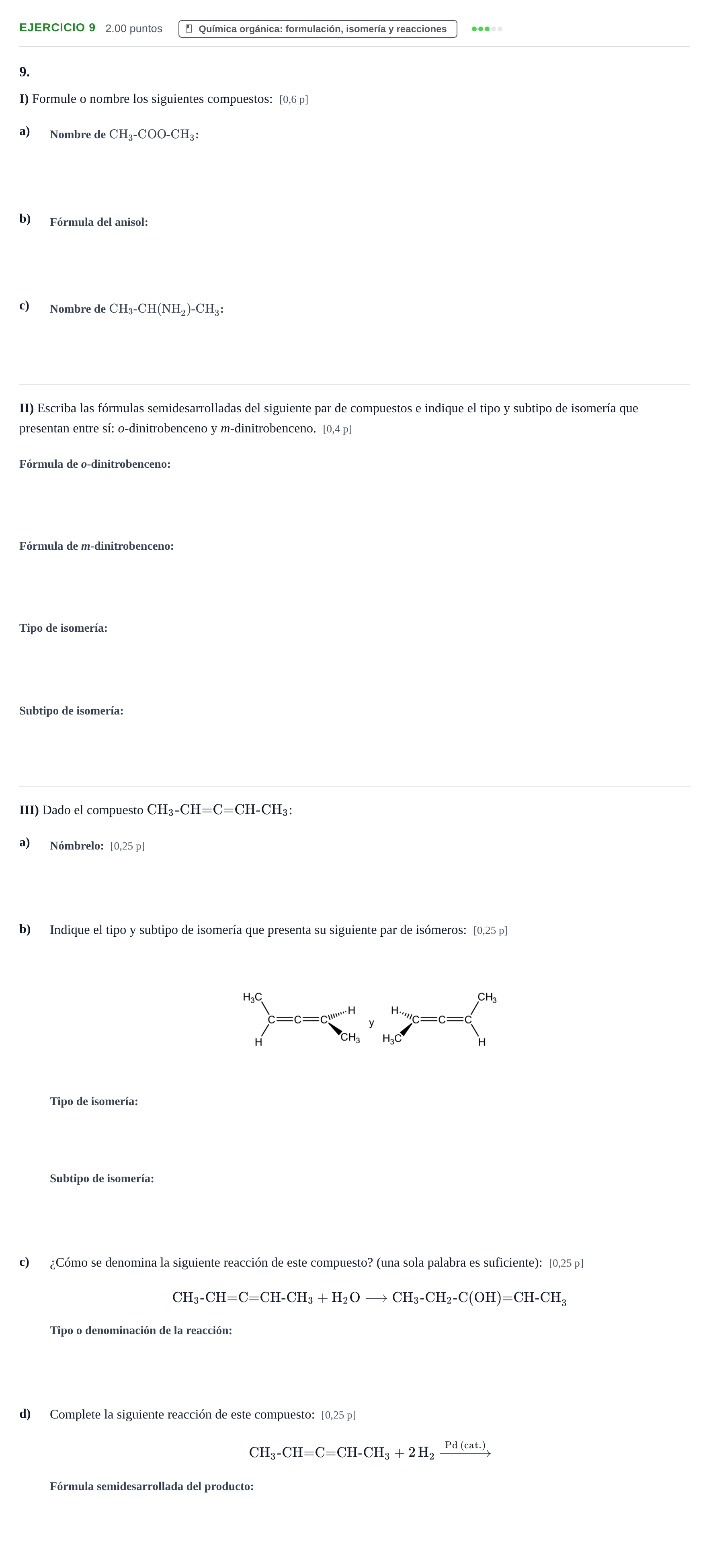 Enunciado: Problema 9 · Química PAU Murcia Ordinaria 2022