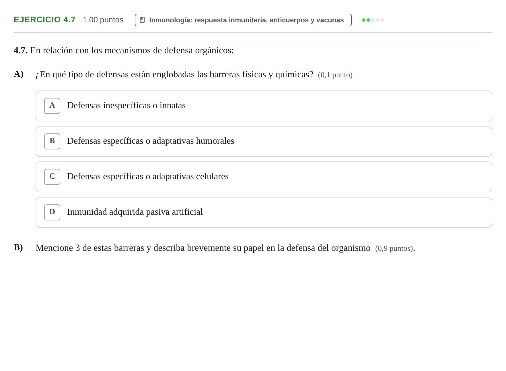 Enunciado: Ejercicio 4.7 · Biología PAU Murcia Extraordinaria 2022