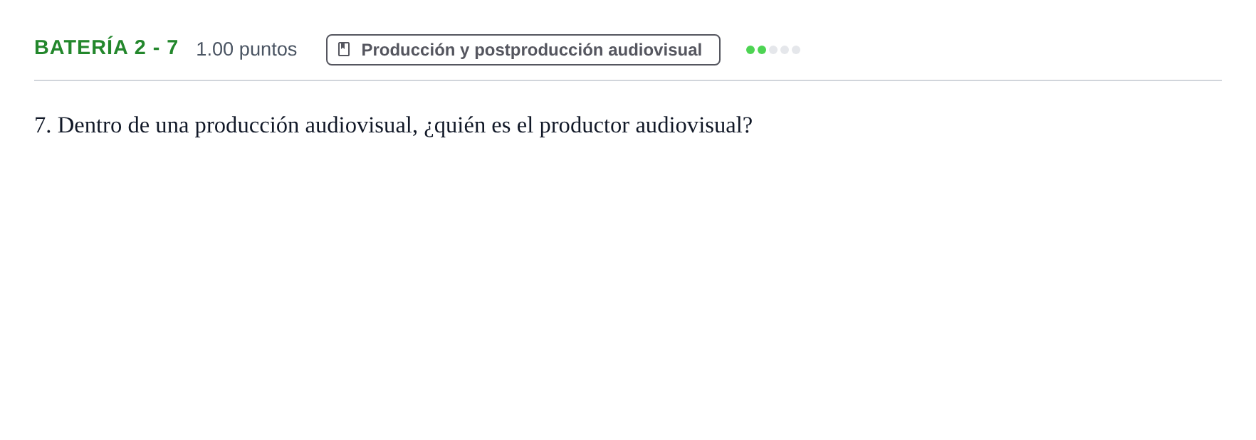 Enunciado: Ejercicio Batería 2 - 7 · Cultura Audiovisual II PAU Murcia Extraordinaria 2022