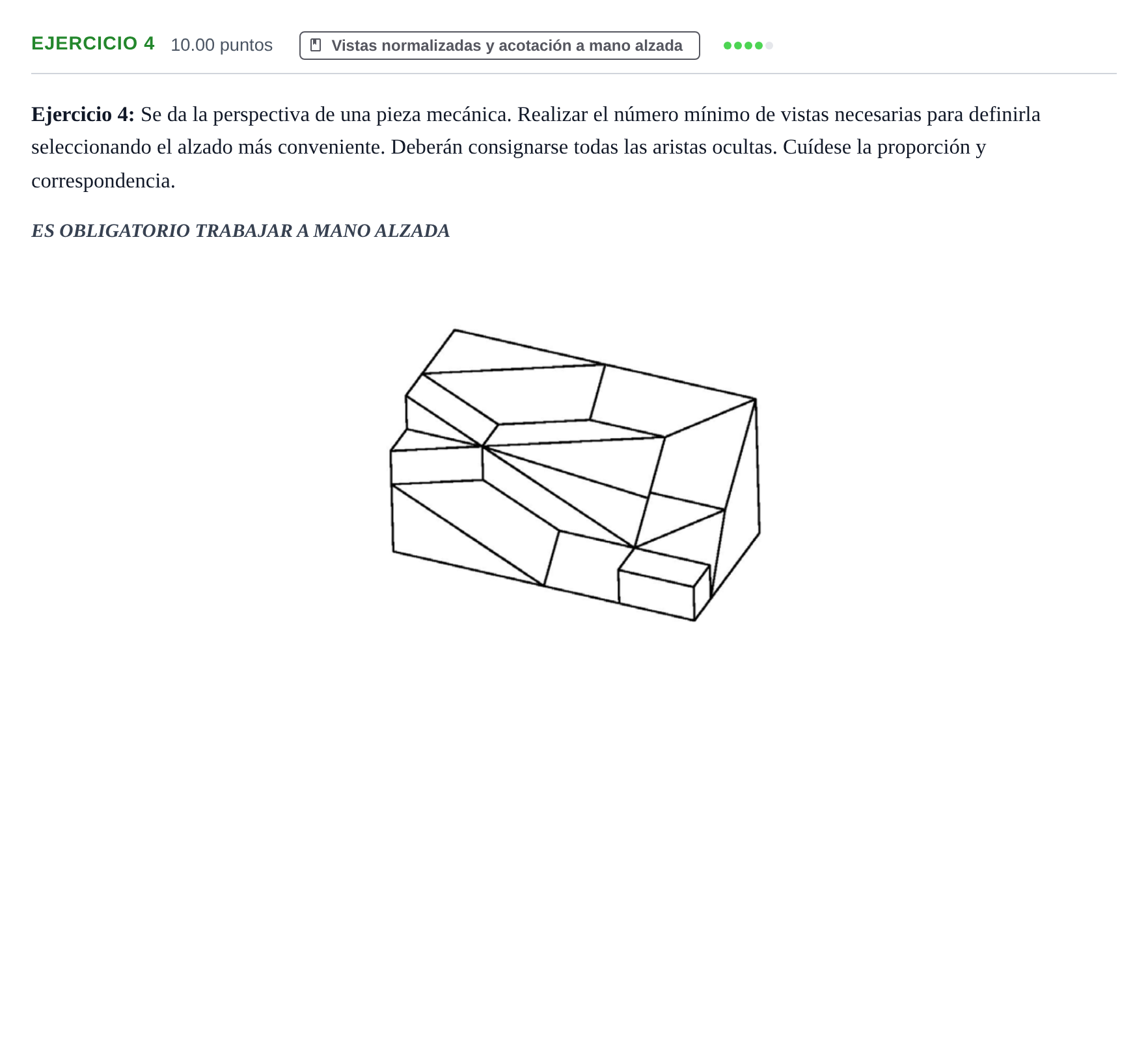 Enunciado: Ejercicio 4 · Dibujo técnico II PAU Murcia Extraordinaria 2022