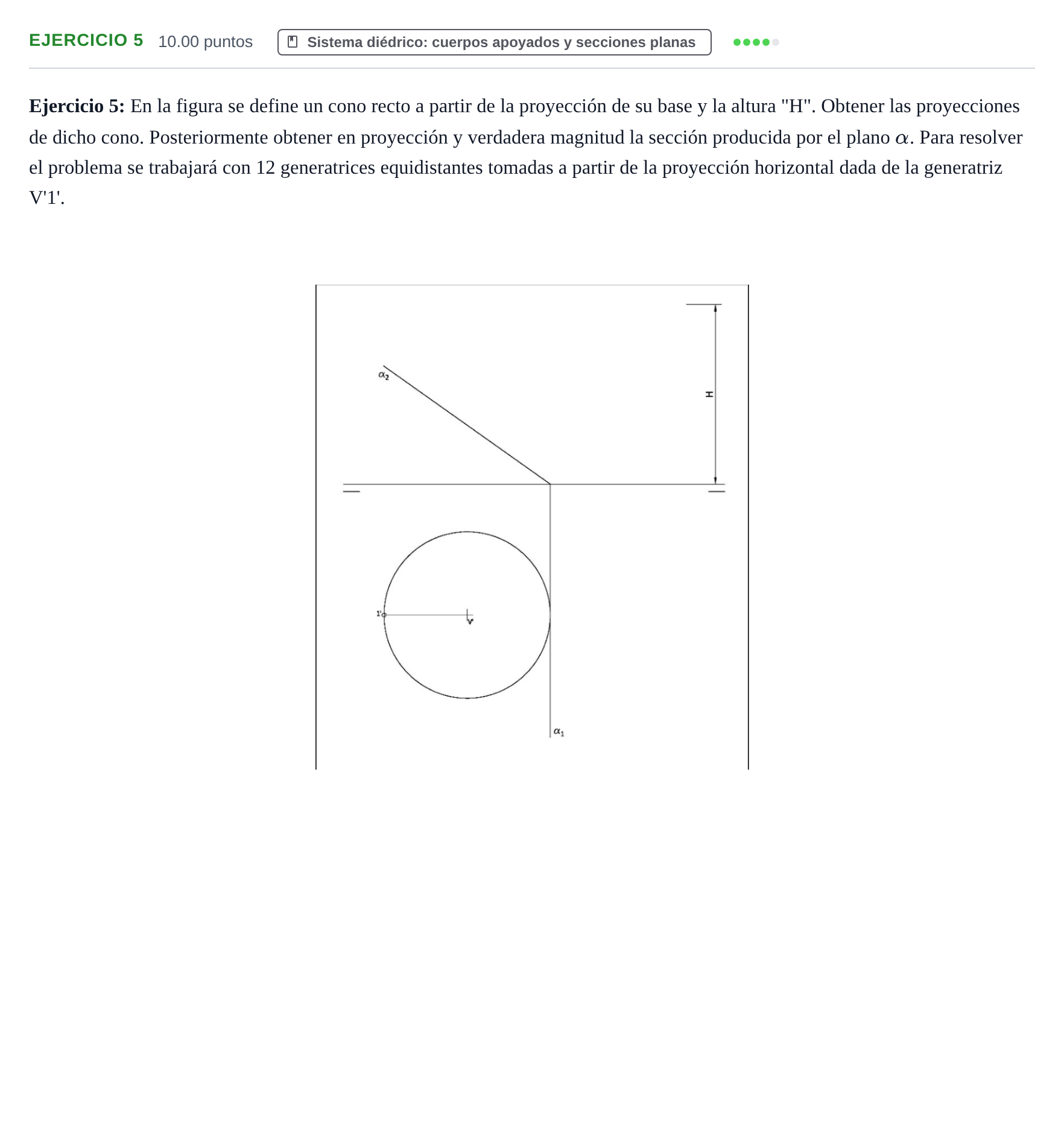 Enunciado: Ejercicio 5 · Dibujo técnico II PAU Murcia Extraordinaria 2022