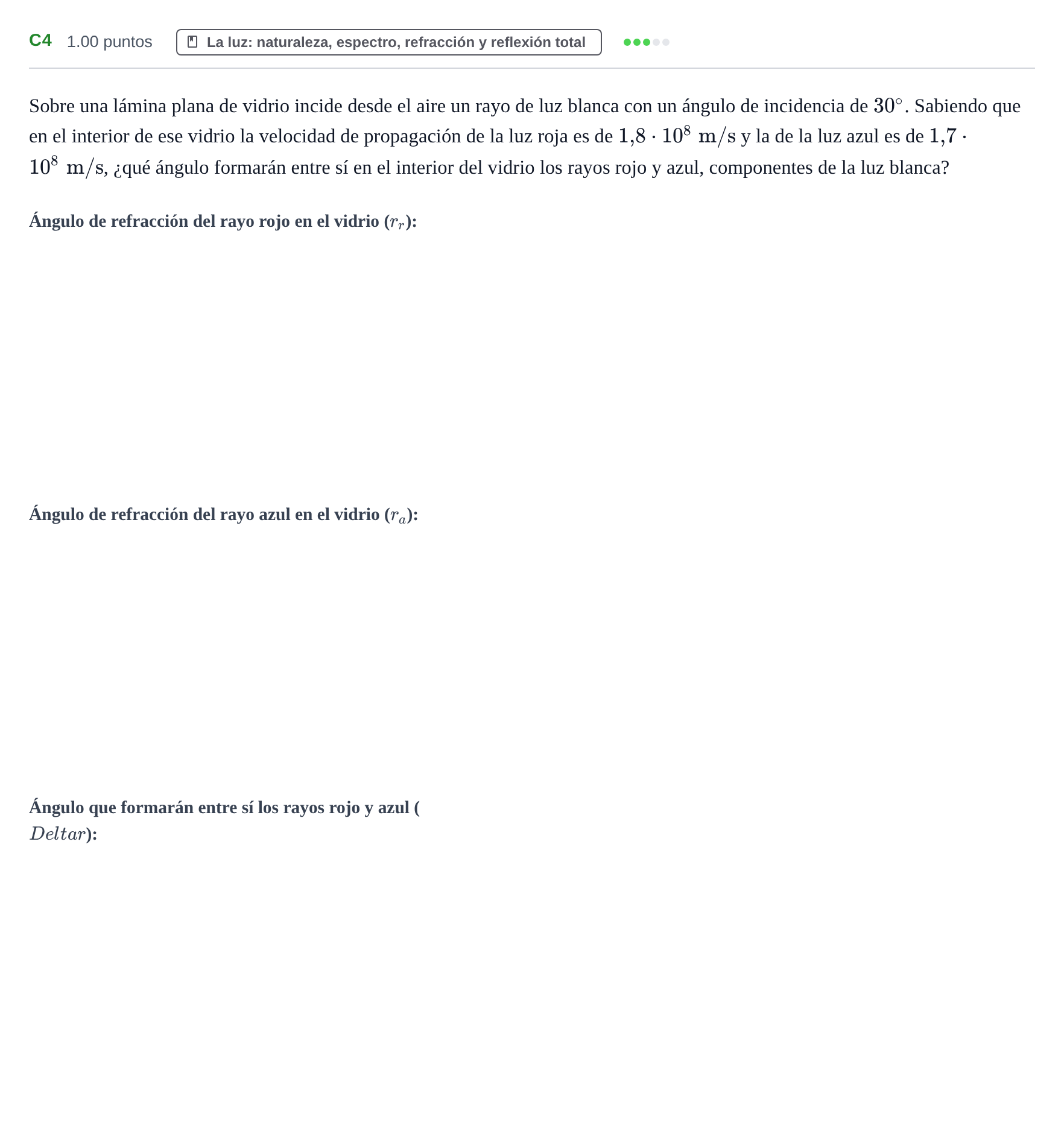 Enunciado: Ejercicio C4 · Física PAU Murcia Extraordinaria 2022