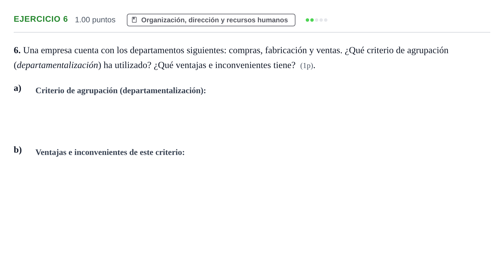 Enunciado: Problema 6 · Empresa y Diseño de Modelos de Negocio PAU Murcia Extraordinaria 2022