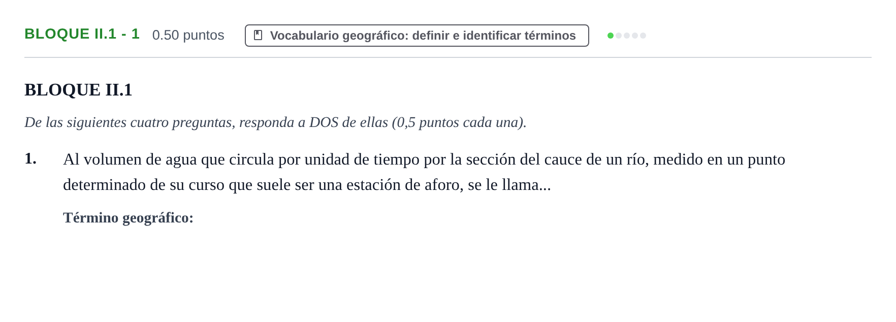 Enunciado: Bloque II.1 - 1 · Geografía PAU Murcia Extraordinaria 2022