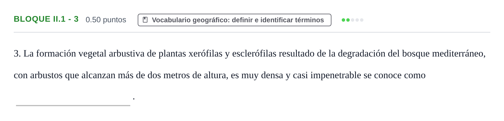 Enunciado: Bloque II.1 - 3 · Geografía PAU Murcia Extraordinaria 2022