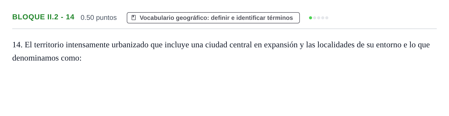 Enunciado: Bloque II.2 - 14 · Geografía PAU Murcia Extraordinaria 2022