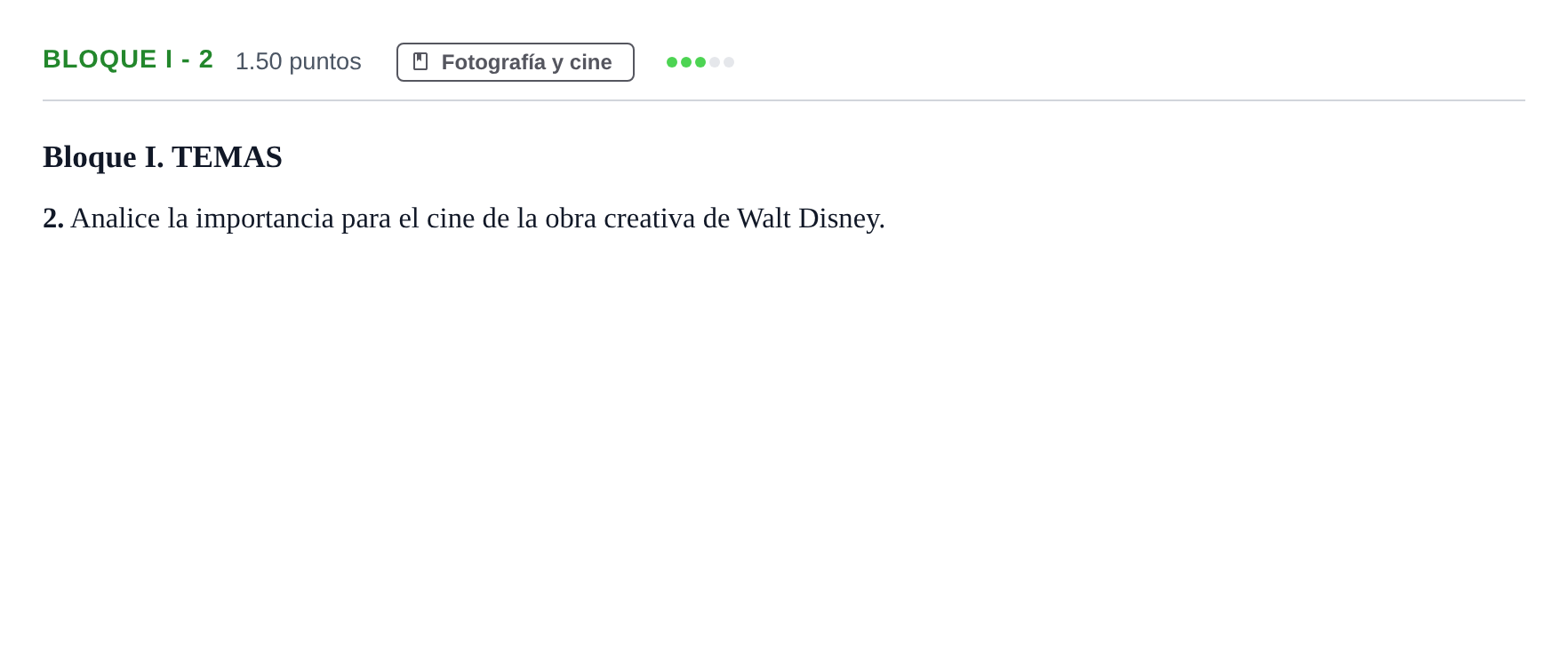 Enunciado: Bloque I - 2 · Fundamentos Artísticos PAU Murcia Extraordinaria 2022