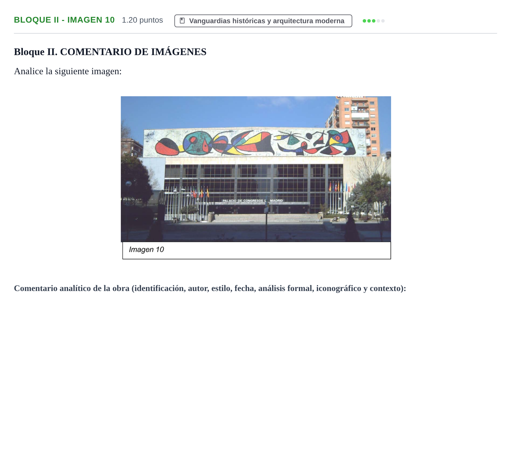 Enunciado: Bloque II - Imagen 10 · Fundamentos Artísticos PAU Murcia Extraordinaria 2022