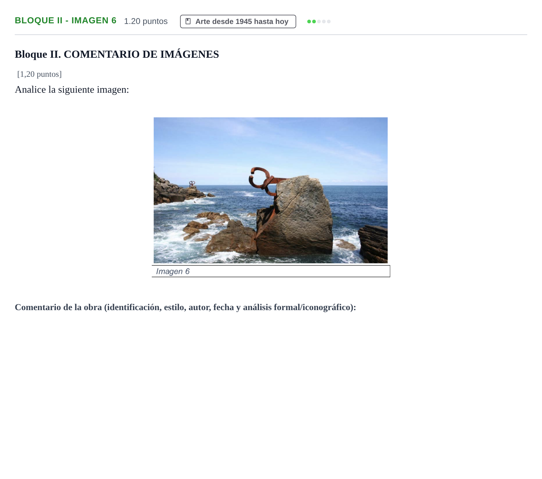 Enunciado: Bloque II - Imagen 6 · Fundamentos Artísticos PAU Murcia Extraordinaria 2022