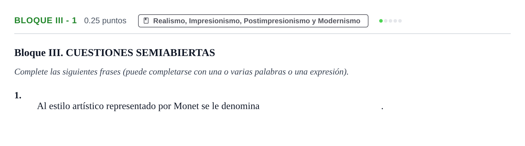 Enunciado: Bloque III - 1 · Fundamentos Artísticos PAU Murcia Extraordinaria 2022