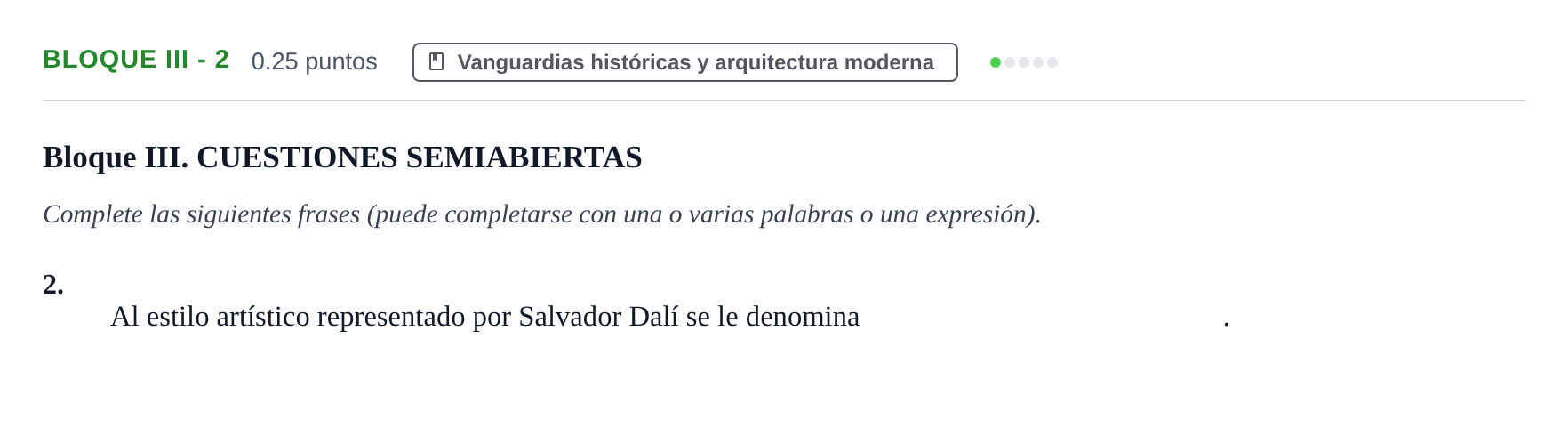 Enunciado: Bloque III - 2 · Fundamentos Artísticos PAU Murcia Extraordinaria 2022